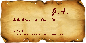 Jakabovics Adrián névjegykártya